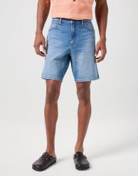 WRANGLER MĘSKIE SZORTY JEANSOWE FRONTIER SHORT 112350872 W16W017983. Szorty męskie Wrangler, z jeansu, bez kołnierzyka. Za 169.99 zł.