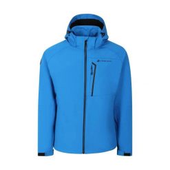 Kurtka męska trekkingowa softshell Alpine Pro Hoor. Niebieskie kurtki męskie Alpine Pro, m, bez wzorów, z materiału, klasyczne, bez kaptura. Za 519.00 zł.