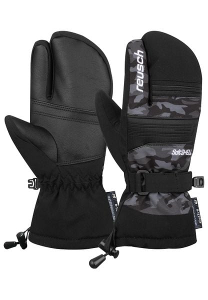Rękawiczki narciarskie Reusch Junior. Czarne rękawiczki dziecięce REUSCH, z materiału, bez ramiączek. Za 335.99 zł.
