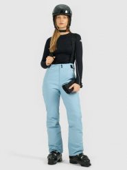 4F Spodnie narciarskie z szelkami membrana Dermizax 20000 damskie - granatowe XL. Niebieskie spodnie materiałowe damskie 4f, bez wzorów, z materiału. Za 999.99 zł.