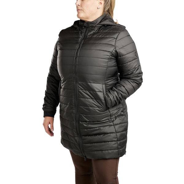Damska długa kurtka z kapturem Montar Kately Curve. Niebieskie kurtki damskie MONTAR, xl, bez wzorów, z puchu, z kapturem. Za 690.00 zł.