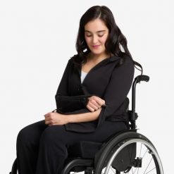 Bluza damska rozpinana Decathlon. Czarne bluzy bez kaptura damskie Decathlon, l, z bawełny. Za 129.99 zł.