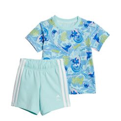 Zestaw Adidas Disney Lilo & Stitch T-Shirt. Niebieskie spodnie dresowe damskie Adidas, bez wzorów, z dresówki. Za 179.00 zł.