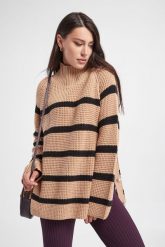 Sweter wełniany Talna Stripes CUSTOMMADE. Swetry klasyczne damskie Custommade, xs, z wełny, bez kołnierzyka. W wyprzedaży za 560.07 zł.