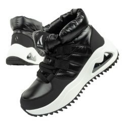Buty zimowe śniegowce damskie Skechers Uno. Czarne śniegowce damskie Skechers, z materiału, przed kolano. Za 269.00 zł.