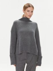 Calvin Klein Golf K20K206005 Szary Relaxed Fit. Szare golfy damskie CALVIN KLEIN, xxl, bez wzorów, z wełny, bez ramiączek. Za 1,279.00 zł.