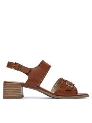 Caprice Sandały 9-28204-46 Brązowy. Brązowe sandały damskie Caprice, bez wzorów, ze skóry, bez obcasa, na słupku. Za 233.99 zł.