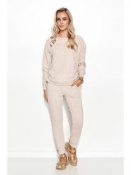 Makadamia 2-częściowy zestaw w kolorze jasnobeżowym - bluza, spodnie rozmiar: 36/38. Brązowe bluzy bez kaptura damskie Makadamia, bez wzorów. Za 440.45 zł.