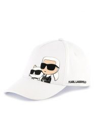 KARL LAGERFELD Czapka z daszkiem Z30393 Biały. Białe czapki dziecięce Karl Lagerfeld, bez wzorów, z bawełny. Za 119.99 zł.