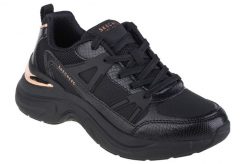 Buty sportowe Sneakersy damskie, Skechers Hazel-Faye. Czarne buty sportowe na co dzień damskie Skechers, bez wzorów, z materiału, trekkingowe. Za 329.99 zł.