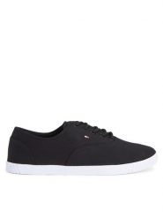 Tommy Hilfiger Tenisówki Canvas Lace Up Sneaker FW0FW07805 Czarny. Czarne trampki i tenisówki damskie Tommy Hilfiger, bez wzorów, z materiału. Za 329.99 zł.