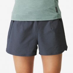 Spodenki trekkingowe damskie Forclaz Travel 900. Szare szorty damskie SIMOND, bez wzorów, z dzianiny. Za 119.99 zł.
