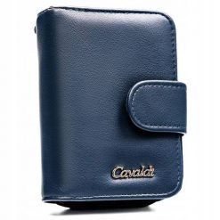 Portfel granatowy 4U Cavaldi N116-APU-BL. Niebieskie portfele damskie 4U Cavaldi, bez wzorów, ze skóry. Za 31.99 zł.