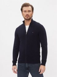 Tommy Hilfiger Kardigan MW0MW28050 Granatowy Regular Fit. Niebieskie kardigany męskie Tommy Hilfiger, m, bez wzorów, z bawełny, bez kołnierzyka. Za 599.99 zł.