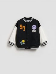 Bluza bomber SmileyWorld® - czarny. Czarne bluzy i bluzki niemowlęce Reserved, bez wzorów, z bawełny, bez ramiączek, bez kaptura. Za 69.99 zł.