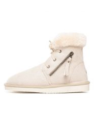ISLAND BOOT Botki zimowe "Celeste" w kolorze kremowym rozmiar: 41. Brązowe botki damskie Island Boot, na zimę, z materiału, bez obcasa, bez zapięcia. Za 160.96 zł.