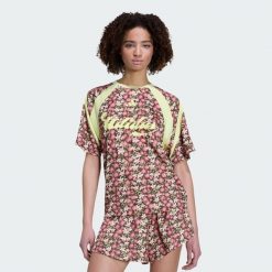 Koszulka adidas x Farm Rio House Of Tiro. Brązowe t-shirty damskie Adidas, m, bez wzorów, z dzianiny, bez kołnierzyka. Za 259.00 zł.