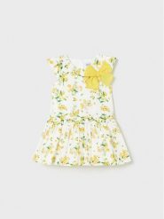 Mayoral Sukienka letnia 1958 Biały Regular Fit. Białe sukienki dziewczęce Mayoral, na lato, bez wzorów, z bawełny, bez ramiączek. Za 129.99 zł.