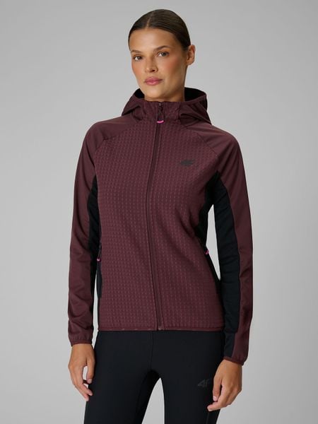 4F Kurtka softshell wiatroodporna damska - brązowa S. Brązowe kurtki damskie 4f, s, bez wzorów, z materiału, bez kaptura. Za 249.99 zł.