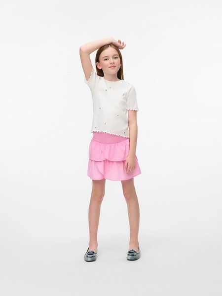 Vero Moda Girl Koszulka w kolorze białym rozmiar: 122/128. Białe koszulki dziewczęce Vero Moda Girl, bez wzorów, bez ramiączek. Za 24.57 zł.