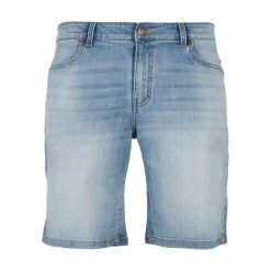 Męskie Spodenki Jeansowe O Luźnym Kroju. Niebieskie szorty męskie Urban Classics, z jeansu, bez kołnierzyka. Za 139.99 zł.