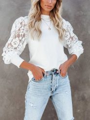 LA Angels Bluzka w kolorze białym rozmiar: XL. Białe bluzki damskie LA Angels, xl, bez wzorów, z koronki, bez kołnierzyka, bez ramiączek. Za 167.28 zł.