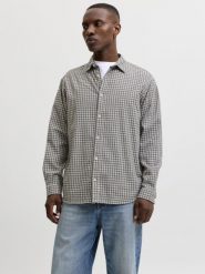 Jack & Jones koszula flanelowa Mężczyźni Comfort Fit Bawełna szary, L. Szare koszule męskie Jack & Jones, l, bez wzorów, z bawełny, bez kołnierzyka, bez ramiączek. Za 199.95 zł.