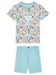 Guess Komplet t-shirt i szorty sportowe N6GG00 K8HM4 Niebieski Regular Fit. Niebieskie spodnie niemowlęce Guess, z aplikacjami, z bawełny. Za 189.99 zł.
