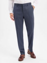 BOSS spodnie z zestawu modułowego z domieszką wełny owczej Mężczyźni Regular Fit niebieski, 56. Niebieskie spodnie materiałowe męskie Boss, z syntetyku. Za 599.95 zł.