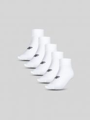 4F Skarpetki krótkie (5-pack) damskie - białe 35-38. Białe skarpetki damskie 4f, bez wzorów, z bawełny. Za 59.99 zł.
