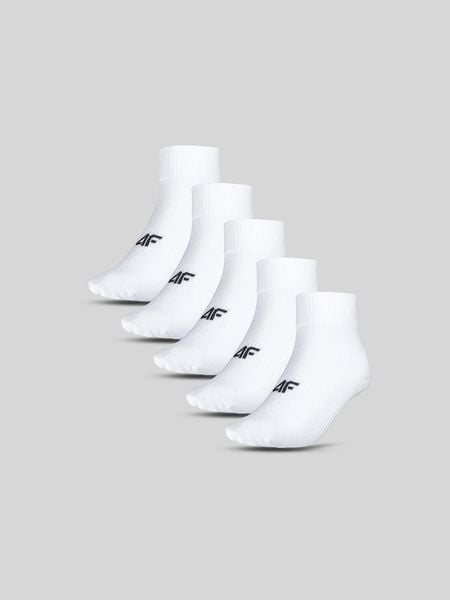 4F Skarpetki krótkie (5-pack) damskie - białe 35-38. Białe skarpetki damskie 4f, bez wzorów, z bawełny. Za 59.99 zł.