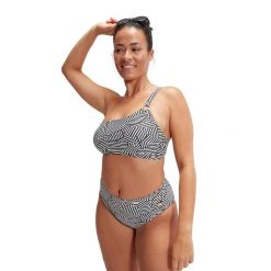 Góra od kostiumu kąpielowego damskiego Speedo Assymetric. Białe bikini damskie Speedo, bez wzorów. Za 199.99 zł.