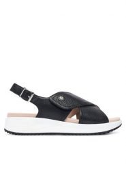 Caprice Sandały 9-28707-46 Czarny. Czarne sandały damskie Caprice, bez wzorów, ze skóry, bez obcasa, na płaskiej podeszwie. Za 263.99 zł.
