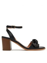 Clara Barson Sandały WS24053-01 Czarny. Czarne sandały damskie Clara Barson, bez wzorów, z materiału, bez obcasa, na słupku. Za 103.99 zł.