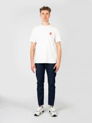 Diesel T-shirt "T-Just" | A12964-0KKAJ | Mężczyzna | Biały. Białe t-shirty męskie Diesel, m, bez wzorów, z bawełny, bez kołnierzyka. W wyprzedaży za 179.00 zł.