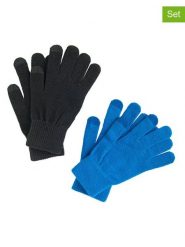 COOL CLUB Rękawiczki (2 pary) w kolorze niebieskim i czarnym rozmiar: 116/134. Czarne rękawiczki dziecięce COOL CLUB, bez ramiączek. Za 17.99 zł.