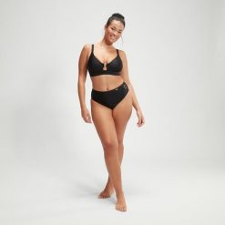 Góra od kostiumu kąpielowego damskiego Speedo Tri Bikini Top. Czarne bikini damskie Speedo, bez wzorów. Za 189.99 zł.