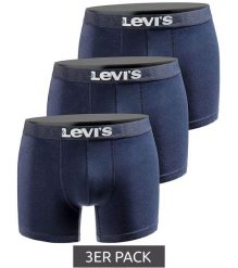 Bokserki majtki męskie Levi's Boxers 3-Pack. Niebieskie bokserki męskie Levi's, bez wzorów, z bawełny. Za 99.00 zł.