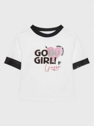 Guess T-Shirt J3RI08 KB7T0 Biały Regular Fit. Białe koszulki dziewczęce Guess, z aplikacjami, z bawełny, bez ramiączek. Za 169.99 zł.