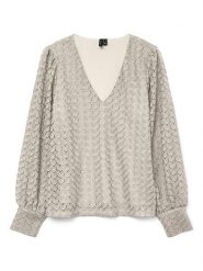 Vero Moda Bluzka w kolorze beżowym rozmiar: S. Brązowe bluzki damskie Vero Moda, s, bez wzorów, z koronki, bez kołnierzyka, bez ramiączek. Za 70.24 zł.