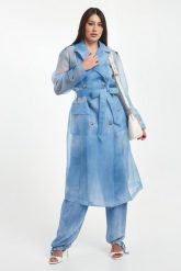 Płaszcz damski z organzy ERMANNO FIRENZE. Płaszcze damskie Ermanno Firenze, bez wzorów. Za 2,499.00 zł.