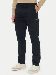 Aeronautica Militare Spodnie cargo 262PA1740UCT04381 Granatowy Regular Fit. Niebieskie spodnie materiałowe męskie AERONAUTICA MILITARE, bez wzorów, z bawełny. Za 619.99 zł.