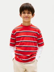 Tommy Hilfiger T-Shirt Essential Flag KB0KB09646 Czerwony Regular Fit. Czerwone t-shirty chłopięce Tommy Hilfiger, bez wzorów, z bawełny, bez ramiączek. Za 89.99 zł.