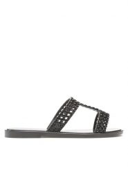 Melissa Klapki Glowing Slide Ad 33820 Czarny. Czarne klapki damskie Melissa, bez wzorów, z tworzywa sztucznego, bez obcasa. Za 169.99 zł.