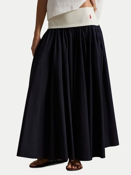 Polo Ralph Lauren Spódnica trapezowa 211A96329001 Granatowy Regular Fit. Niebieskie spódniczki damskie Polo Ralph Lauren, m, bez wzorów, z bawełny, trapezowe. Za 1,498.99 zł.