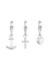 Nenalina Ladies Charm Cross Heart Anchor Love Faith Set in 925 Sterling Silver Kolczyki koła 1 ct Damski. Szare kolczyki damskie Nenalina, srebrne. Za 248.99 zł.