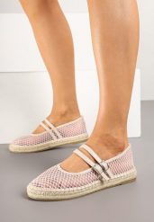 Beżowe Siateczkowe Espadryle Ozdobione Paskami i Plecionką Tullexia. Brązowe espadryle damskie Renee, bez wzorów, z jeansu, bez obcasa, na płaskiej podeszwie. Za 64.99 zł.