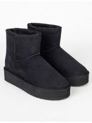 ISLAND BOOT Botki zimowe "Stela" w kolorze czarnym rozmiar: 40. Czarne botki damskie Island Boot, na zimę, bez obcasa, bez zapięcia. Za 162.87 zł.