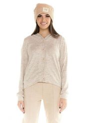 Damska bluza z kapturem Leone zapinana na guziki Winter Chic Boxing. Brązowe bluzy z kapturem damskie LEONE 1947 APPAREL, l, z materiału. Za 168.36 zł.