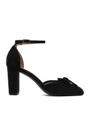 JENNY Czółenka CEO-CD25-230-1 Czarny. Czarne czółenka damskie Jenny, bez wzorów, z materiału, bez obcasa. Za 139.99 zł.